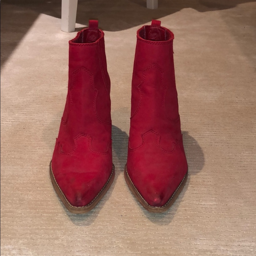 Sam Edelman Red Western Booties size 8.5